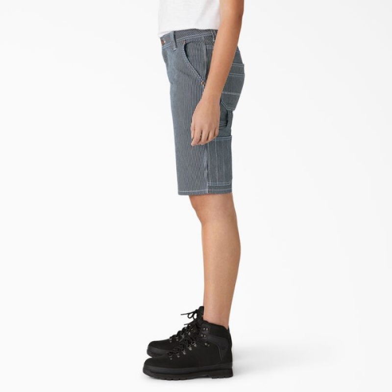 Dickies Relaxed Fit Hickory Stripe Carpenter Shorts, 11