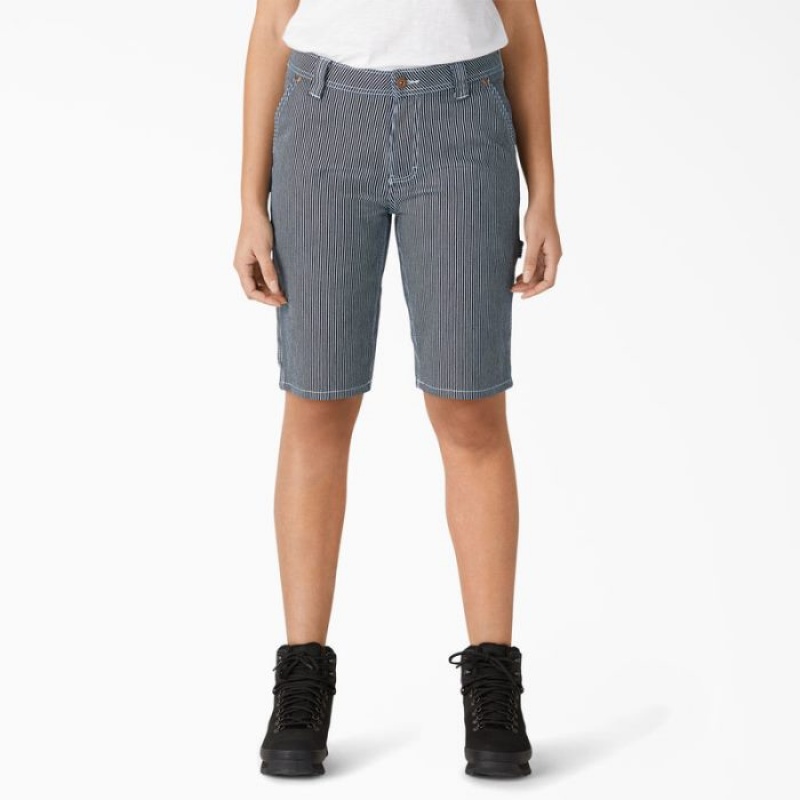 Dickies Relaxed Fit Hickory Stripe Carpenter Shorts, 11\