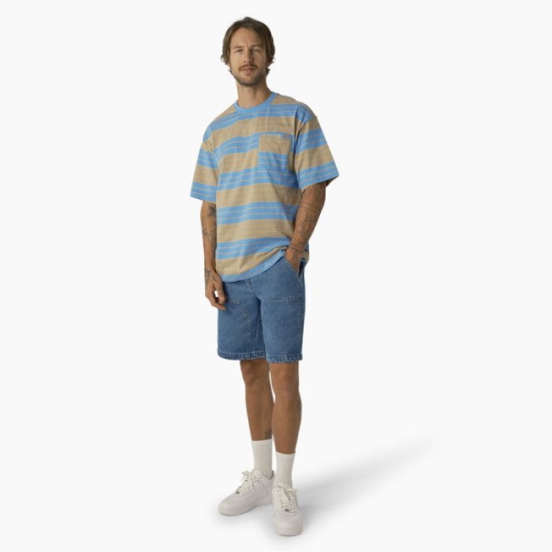 Dickies Relaxed Fit In Dungi Pocket T-Shirt Azur Albastri Maro | AEMD6924