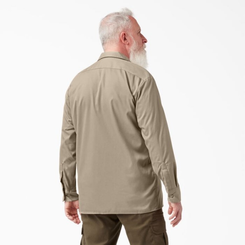 Dickies Relaxed Fit Long Sleeve Lucru Shirt Maro | HVAN6370