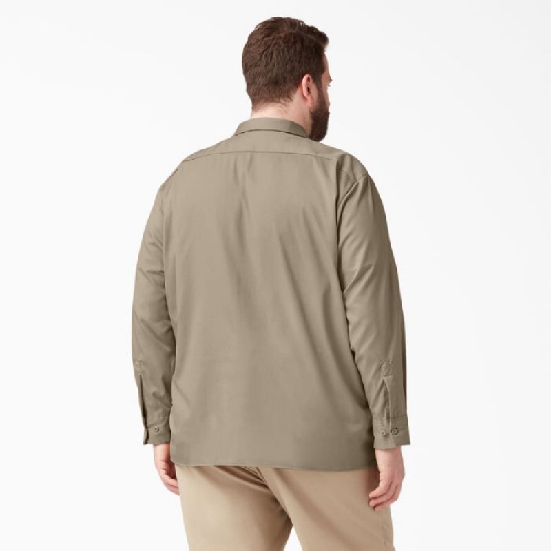 Dickies Relaxed Fit Long Sleeve Lucru Shirt Maro | HVAN6370