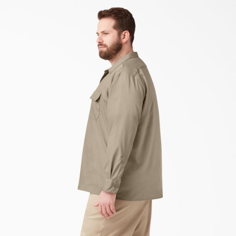 Dickies Relaxed Fit Long Sleeve Lucru Shirt Maro | HVAN6370