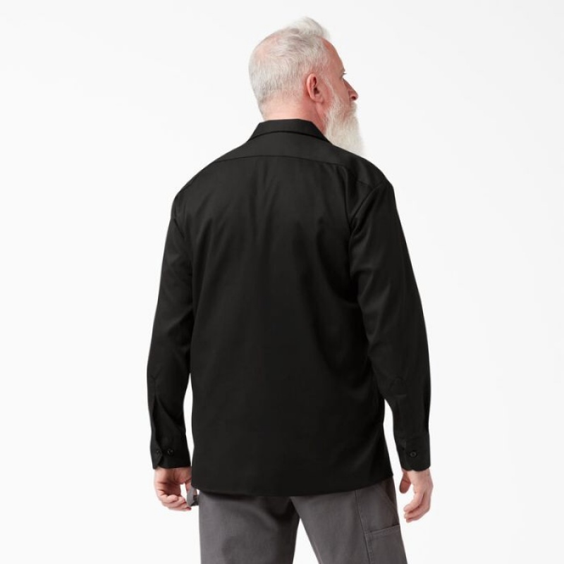 Dickies Relaxed Fit Long Sleeve Lucru Shirt Negrii | PJVK2944
