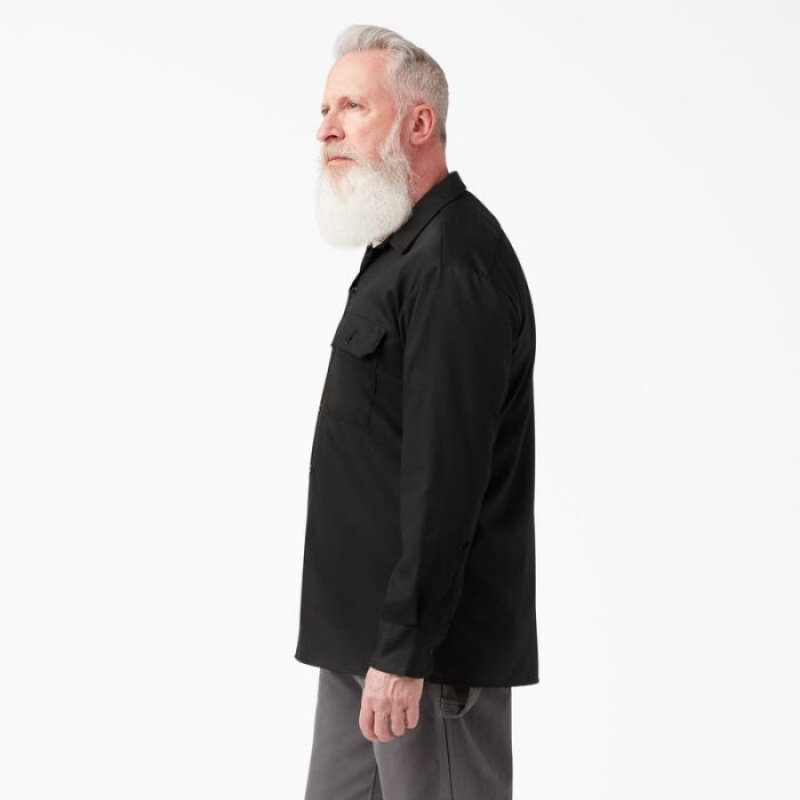 Dickies Relaxed Fit Long Sleeve Lucru Shirt Negrii | PJVK2944