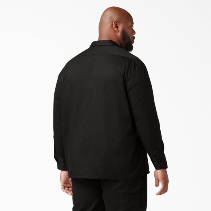 Dickies Relaxed Fit Long Sleeve Lucru Shirt Negrii | PJVK2944