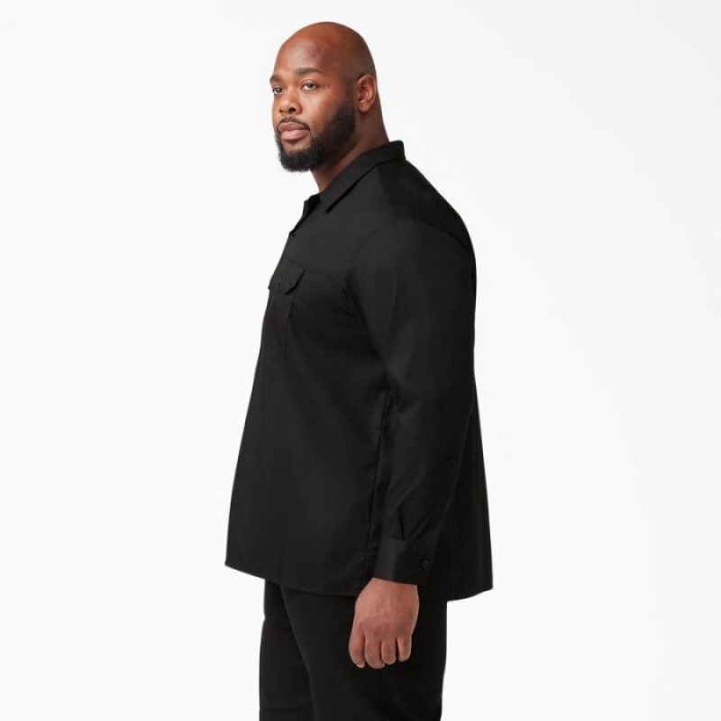 Dickies Relaxed Fit Long Sleeve Lucru Shirt Negrii | PJVK2944