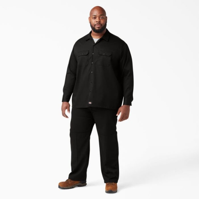 Dickies Relaxed Fit Long Sleeve Lucru Shirt Negrii | PJVK2944