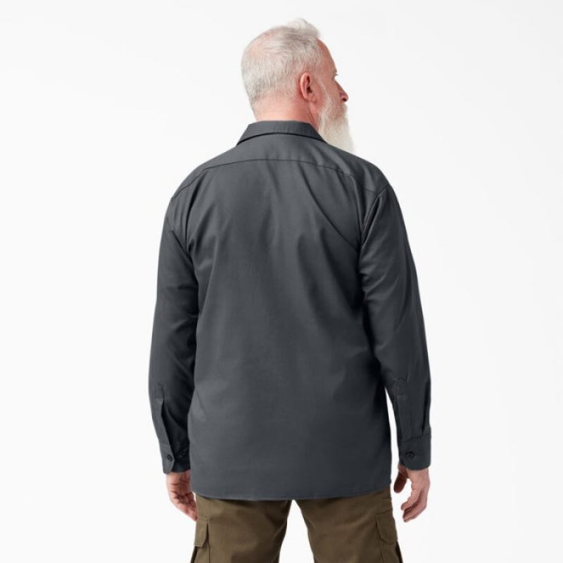 Dickies Relaxed Fit Long Sleeve Lucru Shirt Gri | XQET6982