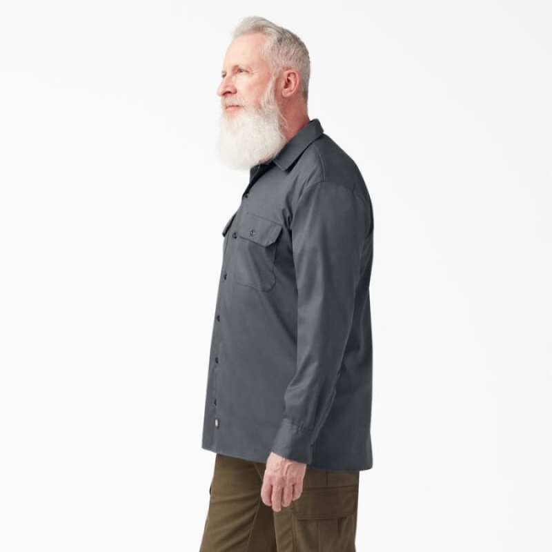 Dickies Relaxed Fit Long Sleeve Lucru Shirt Gri | XQET6982