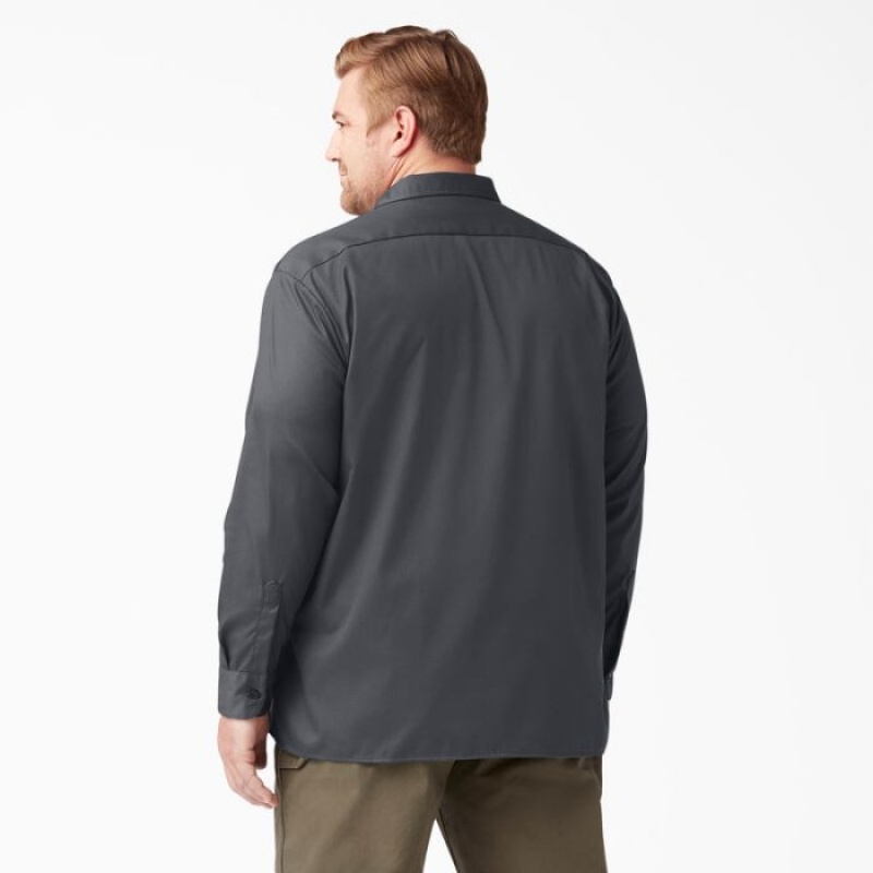 Dickies Relaxed Fit Long Sleeve Lucru Shirt Gri | XQET6982