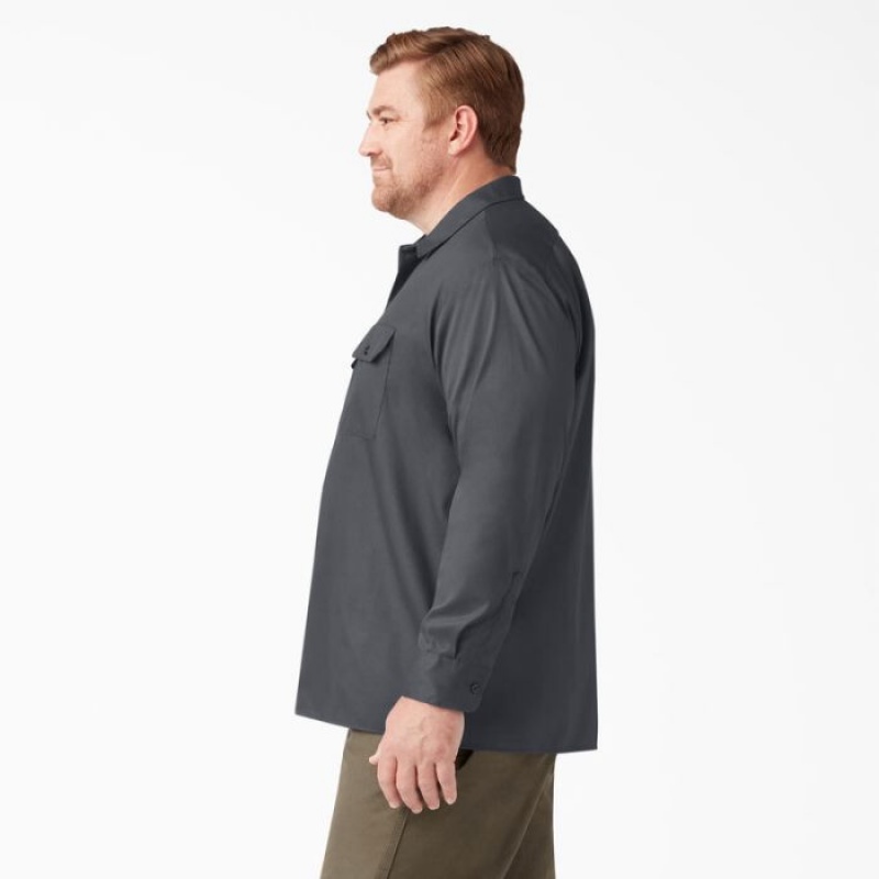 Dickies Relaxed Fit Long Sleeve Lucru Shirt Gri | XQET6982