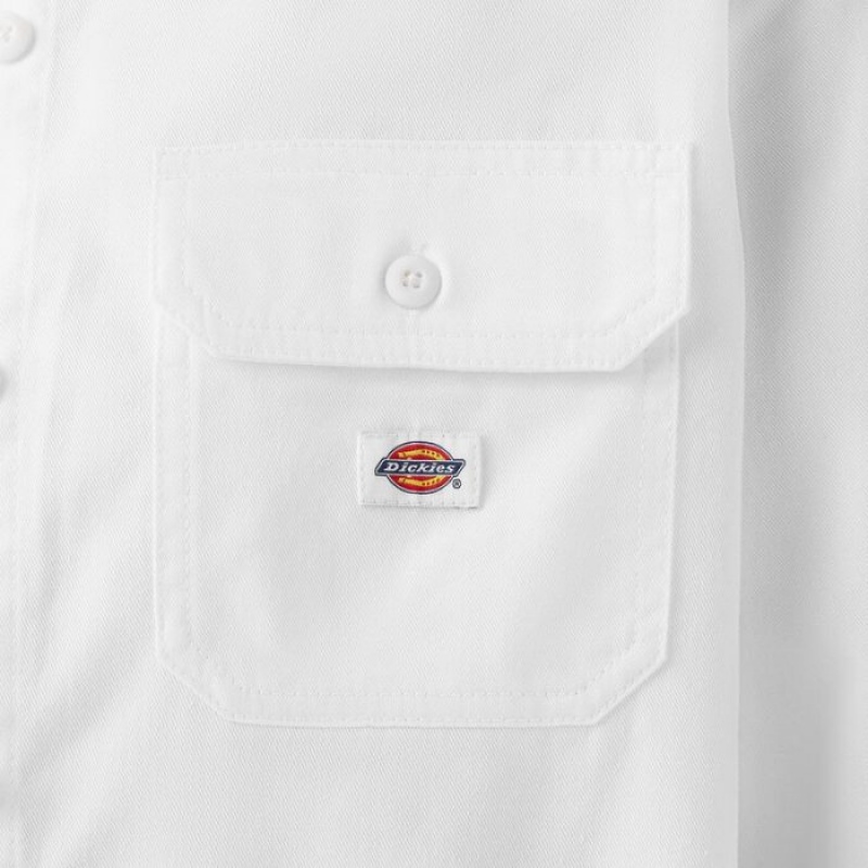 Dickies Relaxed Fit Long Sleeve Lucru Shirt Albi | VPYV6183