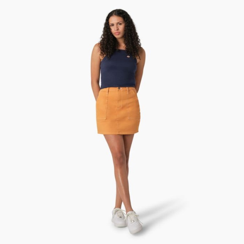 Dickies Rib Knit Cropped Tank Top Bleumarin | JRBK8768