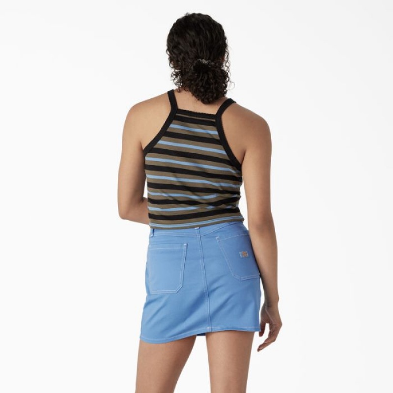 Dickies Rib Knit Cropped Tank Top Negrii | TYDS9984