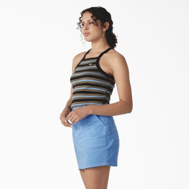 Dickies Rib Knit Cropped Tank Top Negrii | TYDS9984