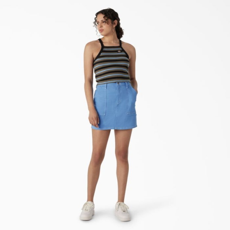Dickies Rib Knit Cropped Tank Top Negrii | TYDS9984