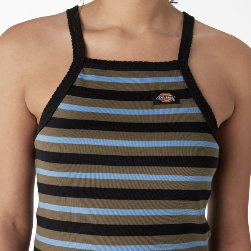 Dickies Rib Knit Cropped Tank Top Negrii | TYDS9984