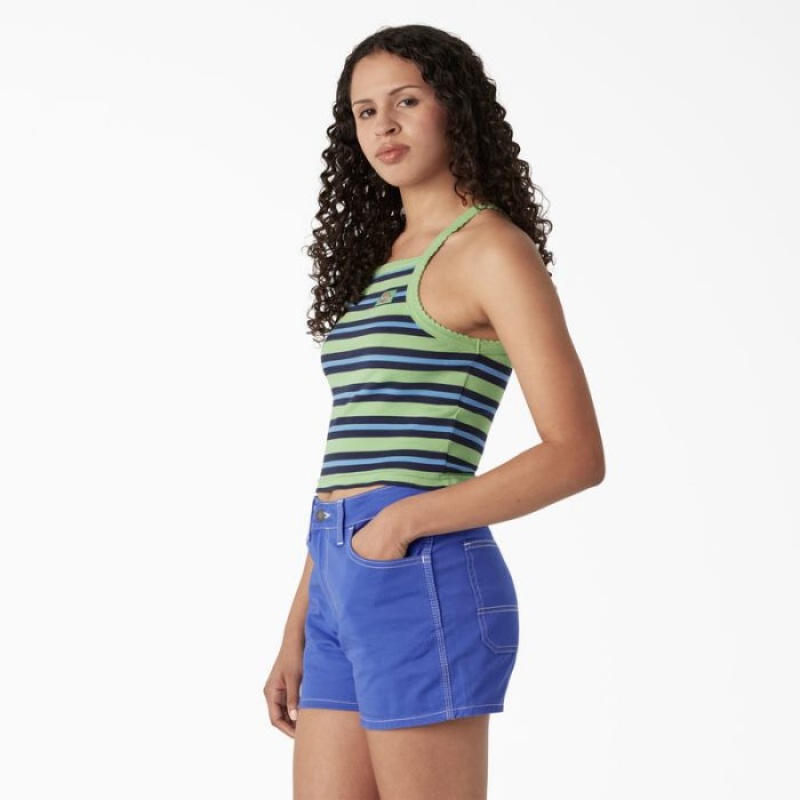Dickies Rib Knit Cropped Tank Top Verde Menta | WADA7868