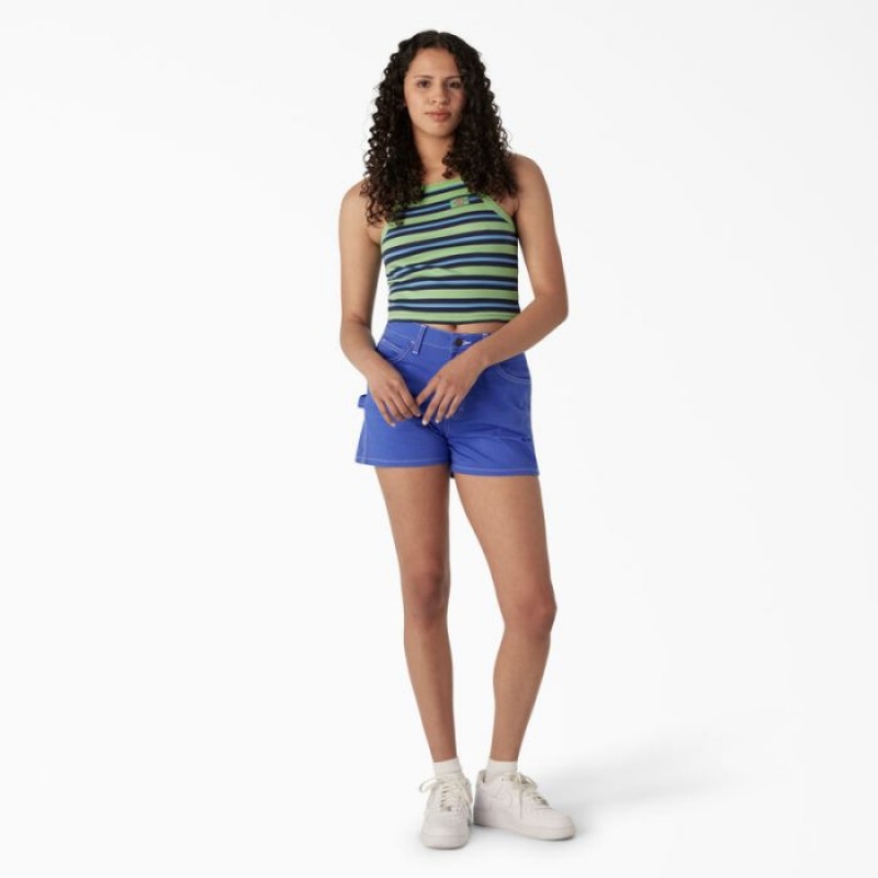 Dickies Rib Knit Cropped Tank Top Verde Menta | WADA7868