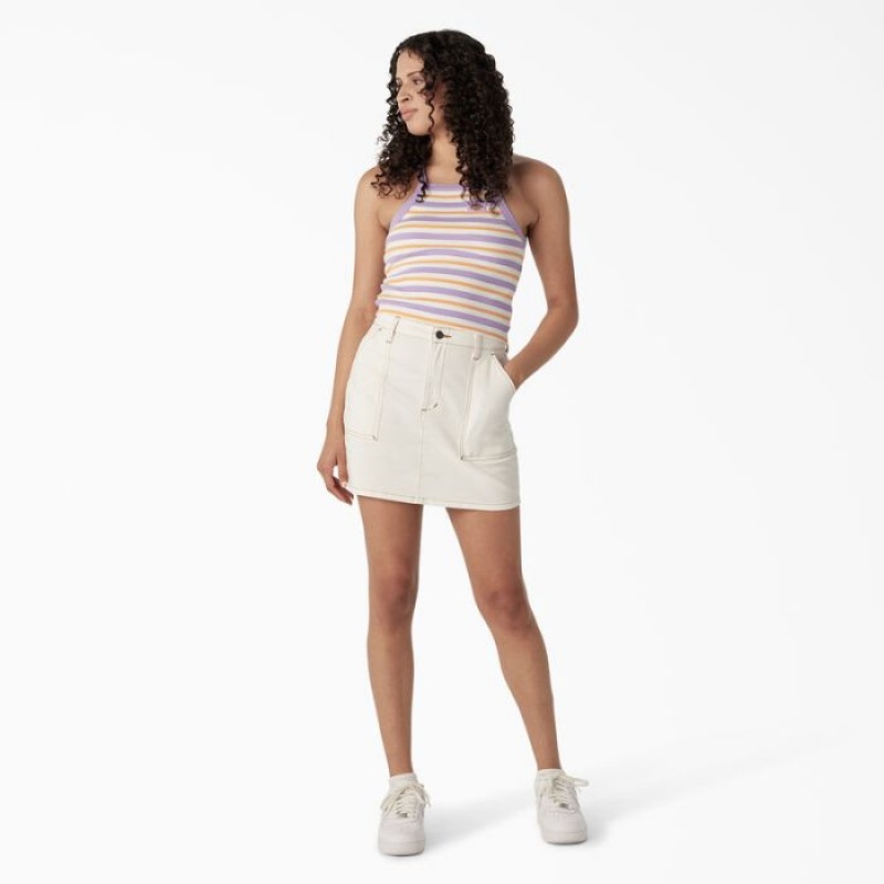 Dickies Rib Knit Cropped Tank Top Violet | GHVI3262