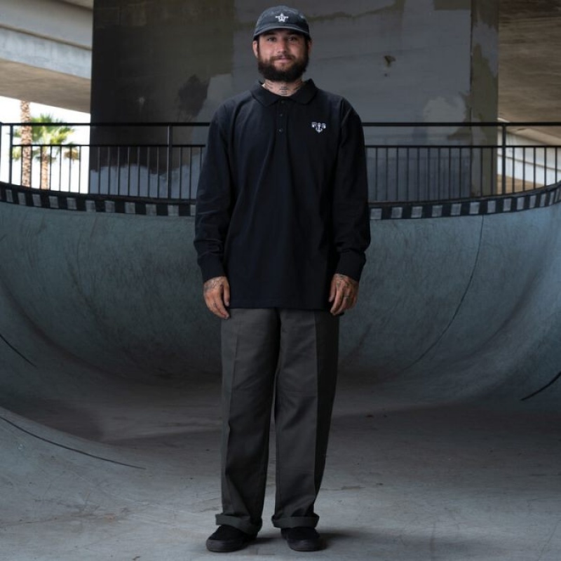 Dickies Ronnie Sandoval Long Sleeve Polo Negrii | CSSG1812