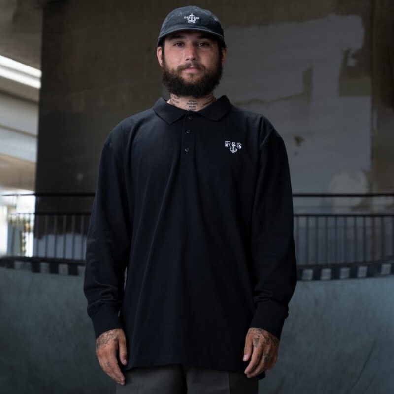 Dickies Ronnie Sandoval Long Sleeve Polo Negrii | CSSG1812