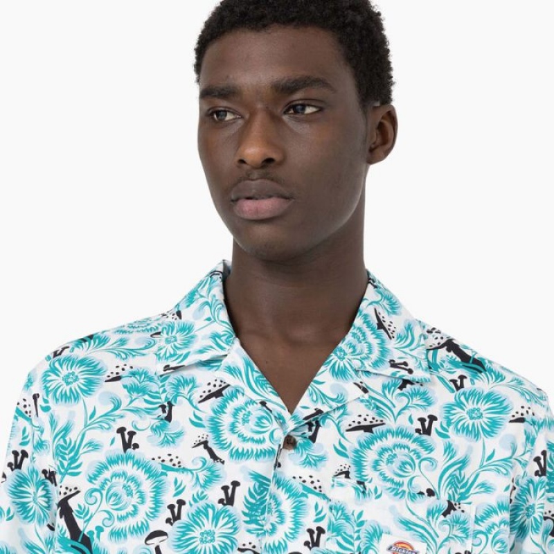 Dickies Roseburg Scurte Sleeve Shirt Albastri | RXBD4094