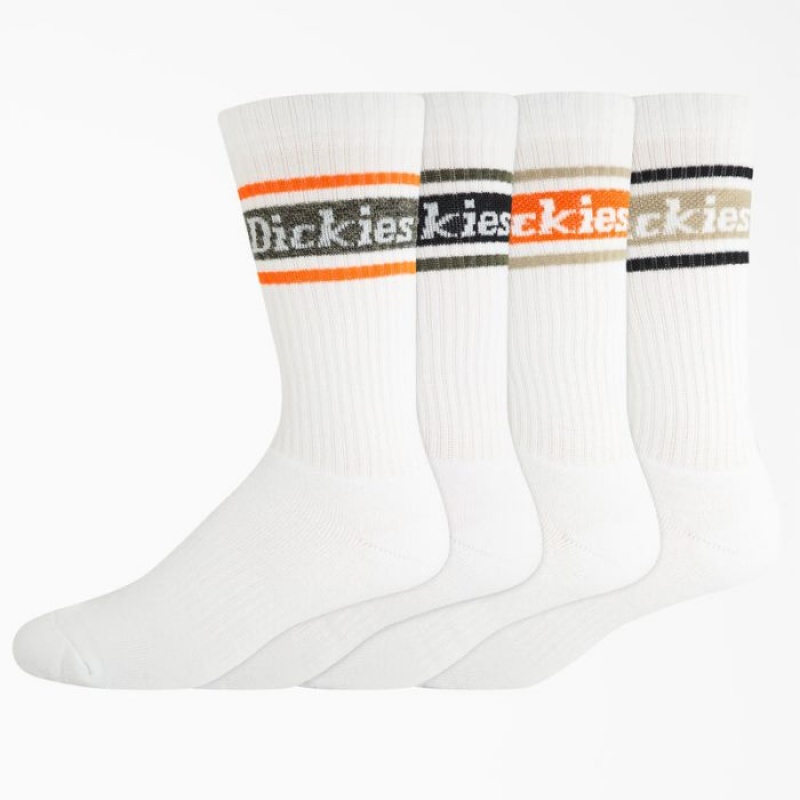 Dickies Rugby Stripe Socks, Size 6-12, 4-Pack Albi Colorati | WHSC7599