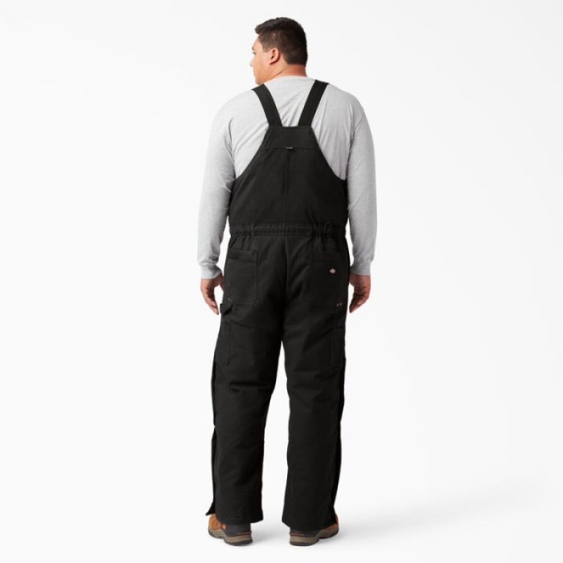 Dickies Sanded Duck Insulated Bib Overalls Negrii | XORS1712