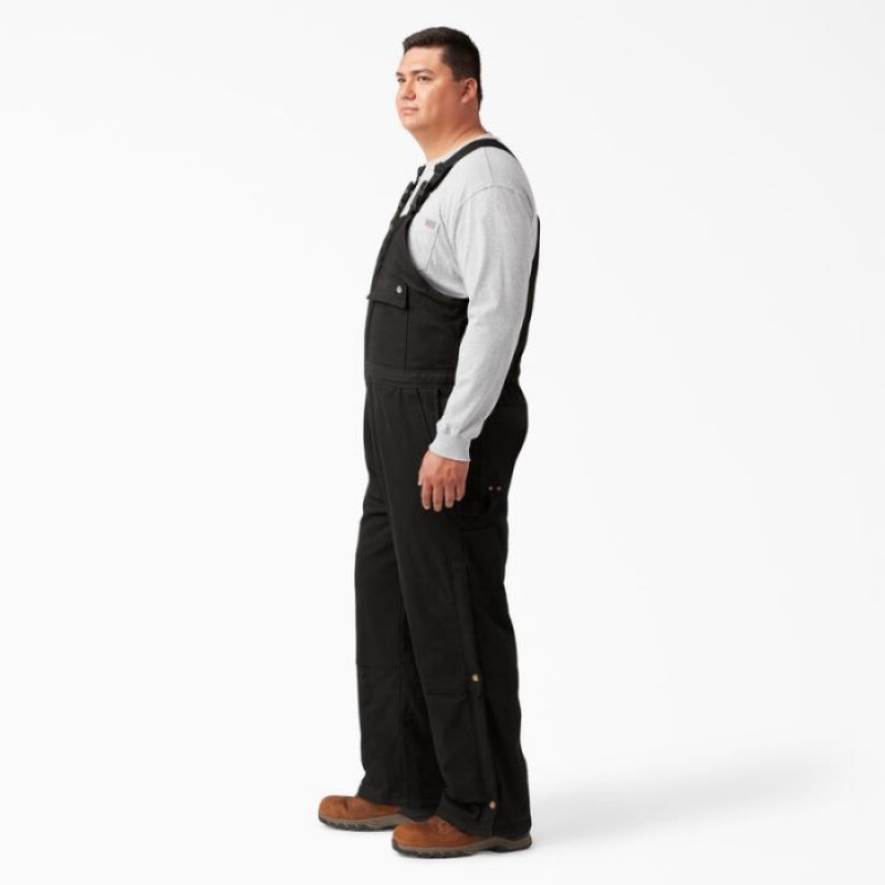 Dickies Sanded Duck Insulated Bib Overalls Negrii | XORS1712