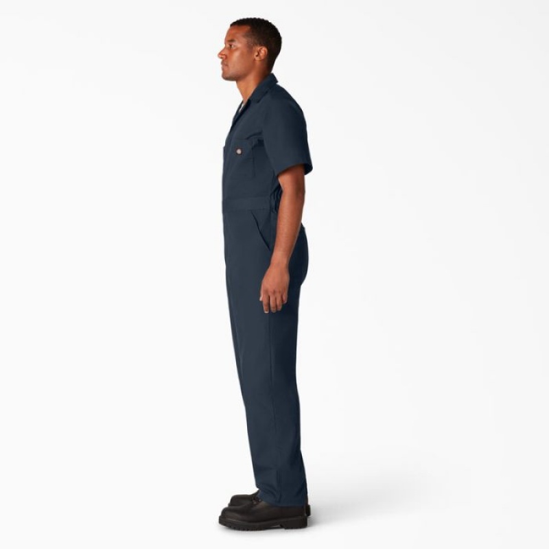 Dickies Scurte Sleeve Coveralls Bleumarin | FQFO2384