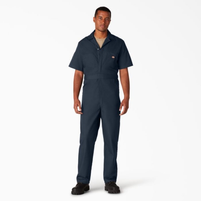Dickies Scurte Sleeve Coveralls Bleumarin | FQFO2384