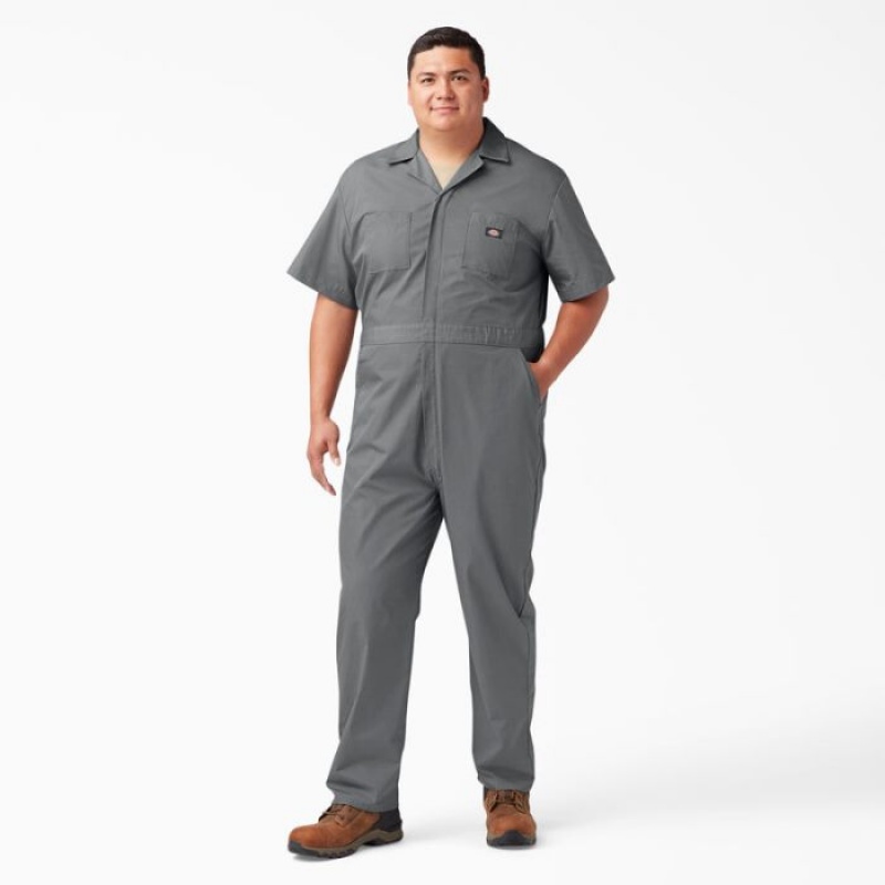 Dickies Scurte Sleeve Coveralls Gri | NGJB8619