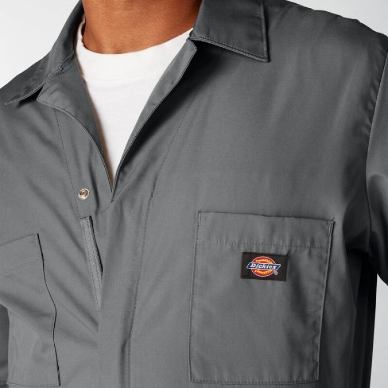 Dickies Scurte Sleeve Coveralls Gri | NGJB8619