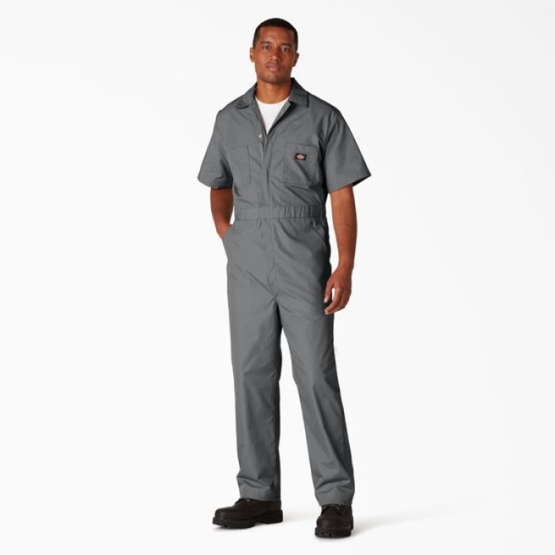 Dickies Scurte Sleeve Coveralls Gri | NGJB8619