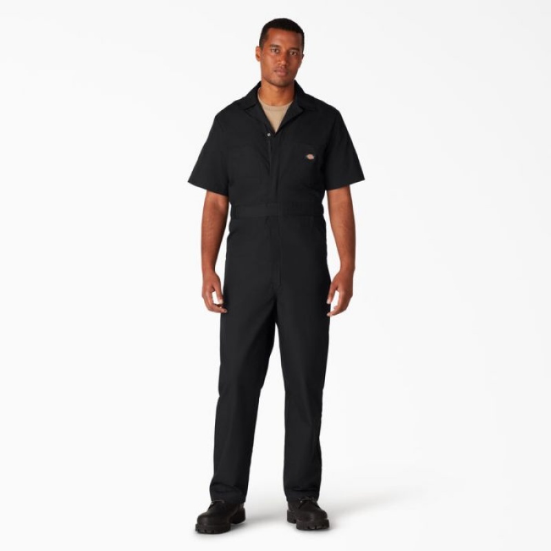 Dickies Scurte Sleeve Coveralls Negrii | LOKP0742