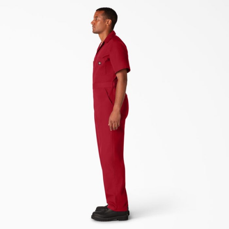 Dickies Scurte Sleeve Coveralls Rosii | SQDM1386