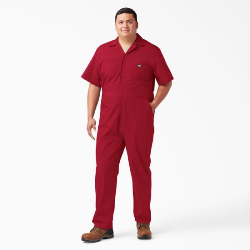 Dickies Scurte Sleeve Coveralls Rosii | SQDM1386