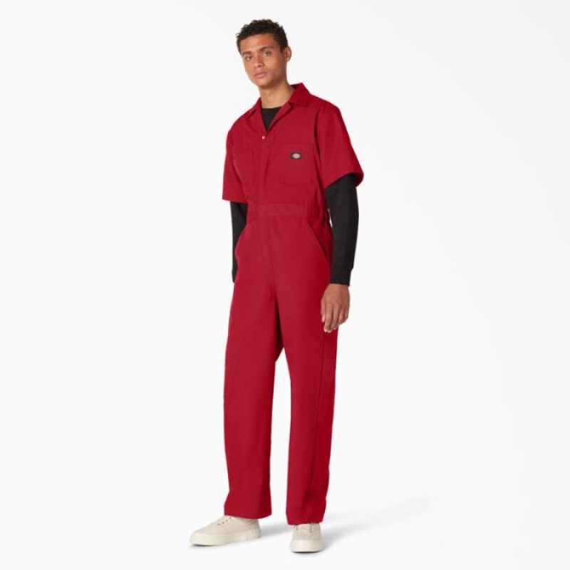 Dickies Scurte Sleeve Coveralls Rosii | SQDM1386