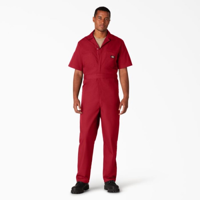 Dickies Scurte Sleeve Coveralls Rosii | SQDM1386