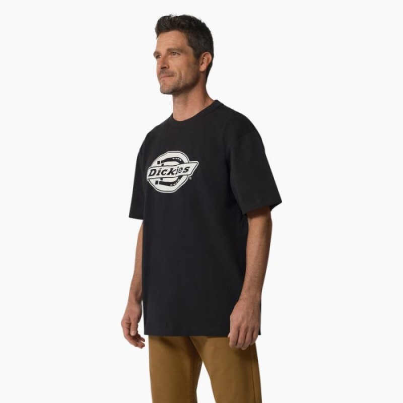 Dickies Scurte Sleeve Heavyweight Logo T-Shirt Negrii | CCDM3152