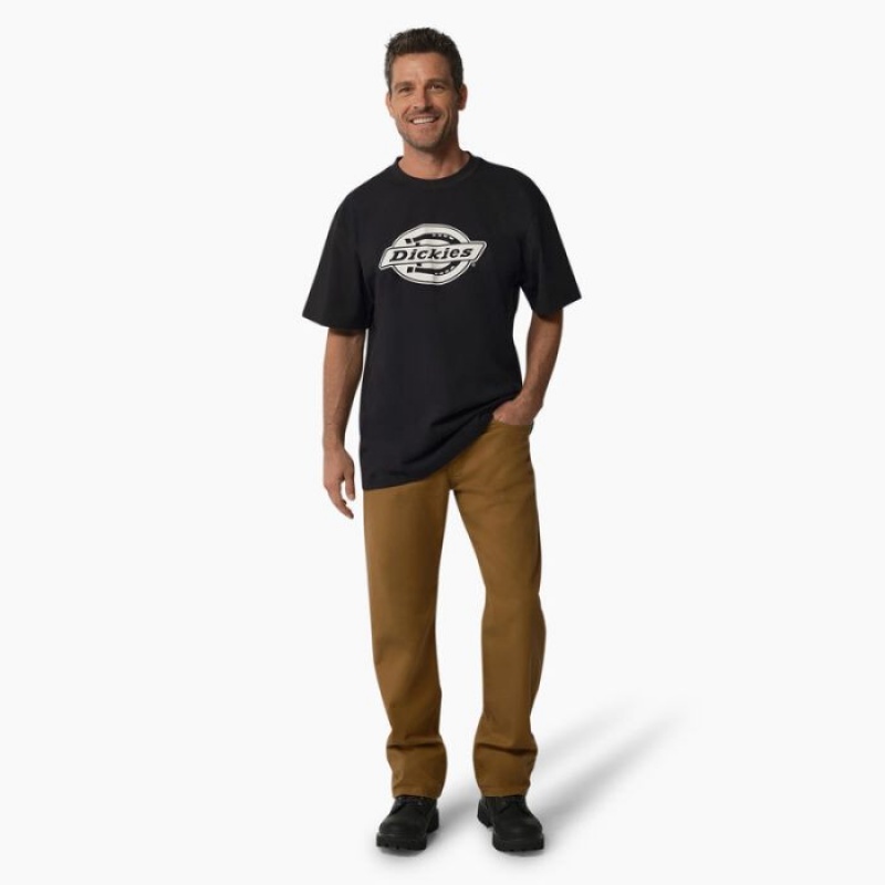 Dickies Scurte Sleeve Heavyweight Logo T-Shirt Negrii | CCDM3152