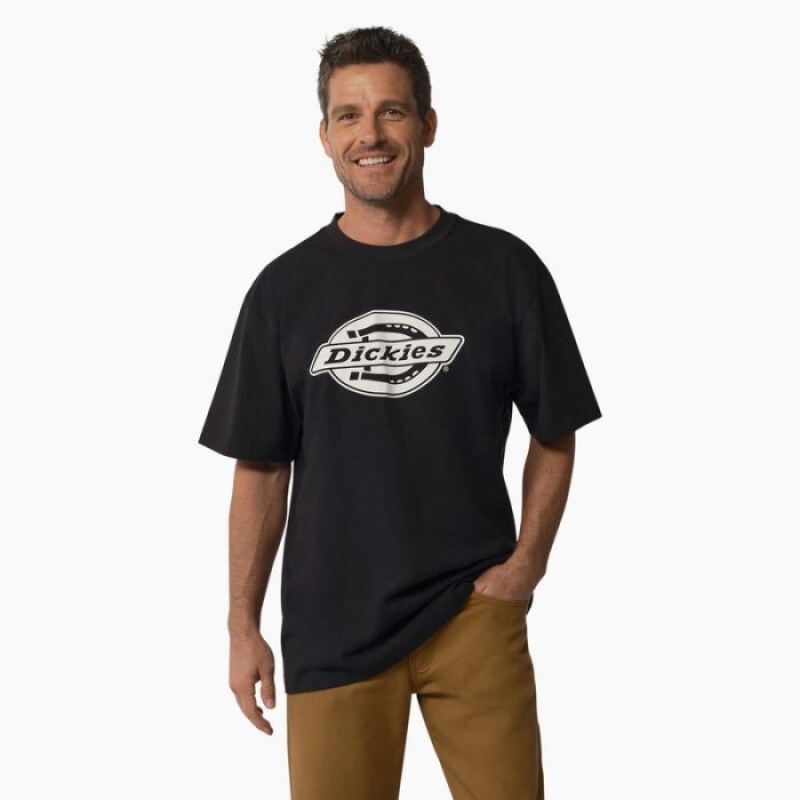 Dickies Scurte Sleeve Heavyweight Logo T-Shirt Negrii | CCDM3152