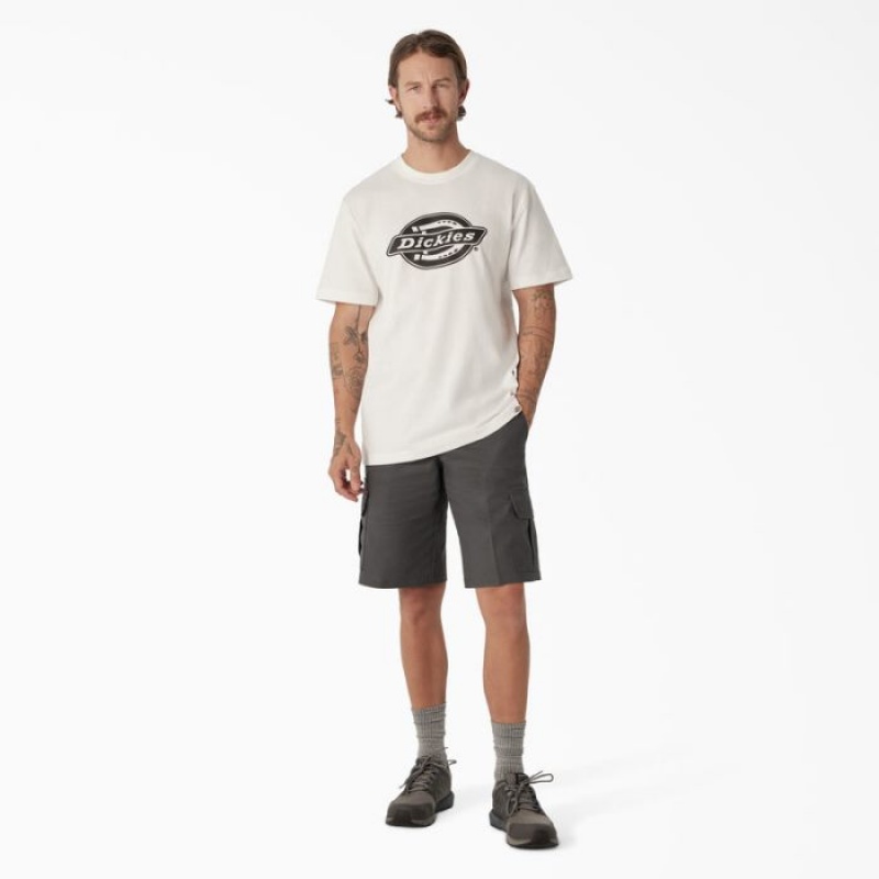 Dickies Scurte Sleeve Heavyweight Logo T-Shirt Albi | JSTQ7439