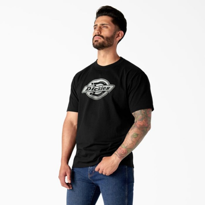 Dickies Scurte Sleeve Logo Grafice T-Shirt Negrii | RELV4260