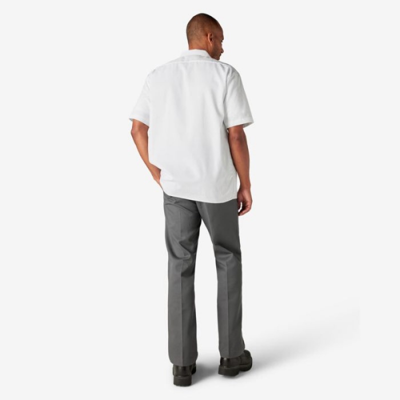 Dickies Scurte Sleeve Lucru Shirt Albi | KZJW7158