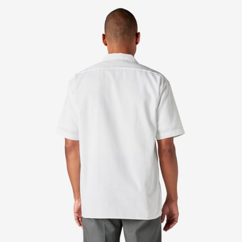 Dickies Scurte Sleeve Lucru Shirt Albi | KZJW7158