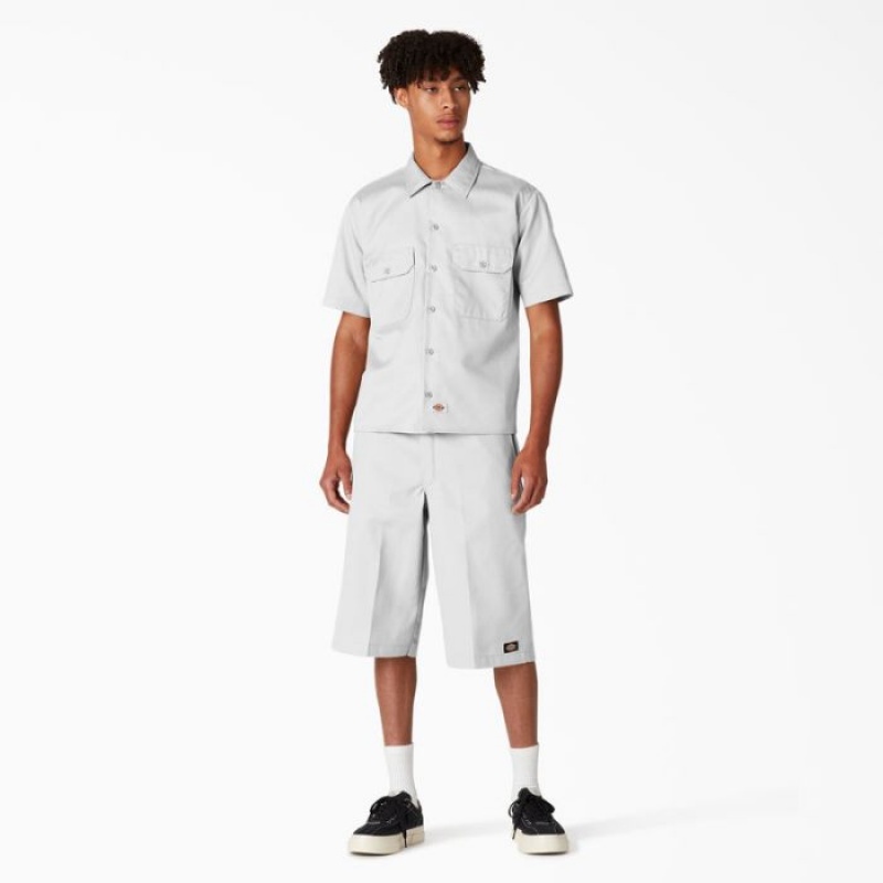 Dickies Scurte Sleeve Lucru Shirt Albi | KZJW7158