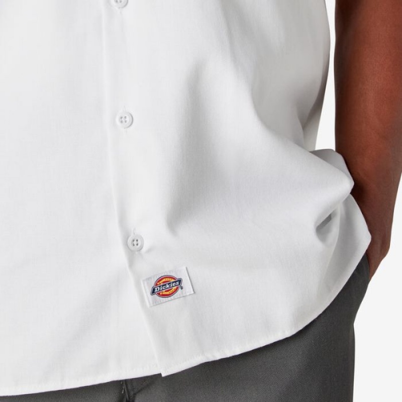 Dickies Scurte Sleeve Lucru Shirt Albi | KZJW7158
