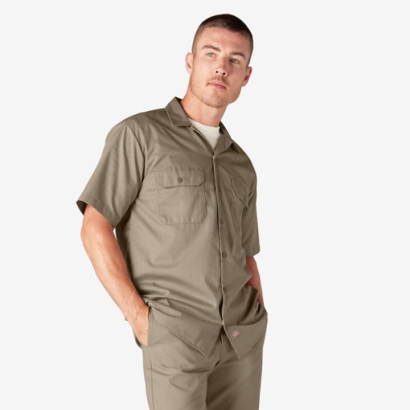 Dickies Scurte Sleeve Lucru Shirt Maro | LURZ2231